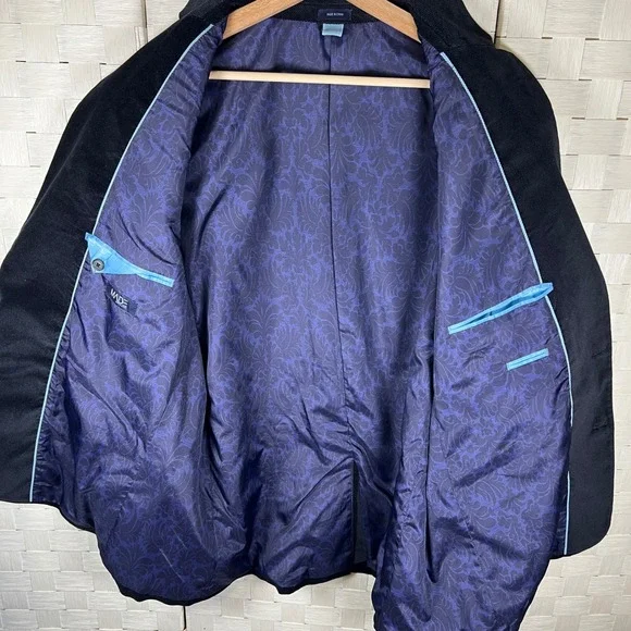 MADE Cam Newton Cotton Velvet Blazer Jacket Men's‎ Navy Two Button Size 48 Reg
